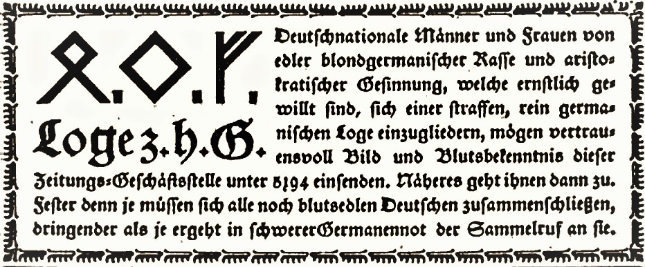  Werbeanzeige in Eckarts Wochenschrift