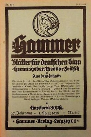 Zeitschrift Hammer von Theodor Fritsch